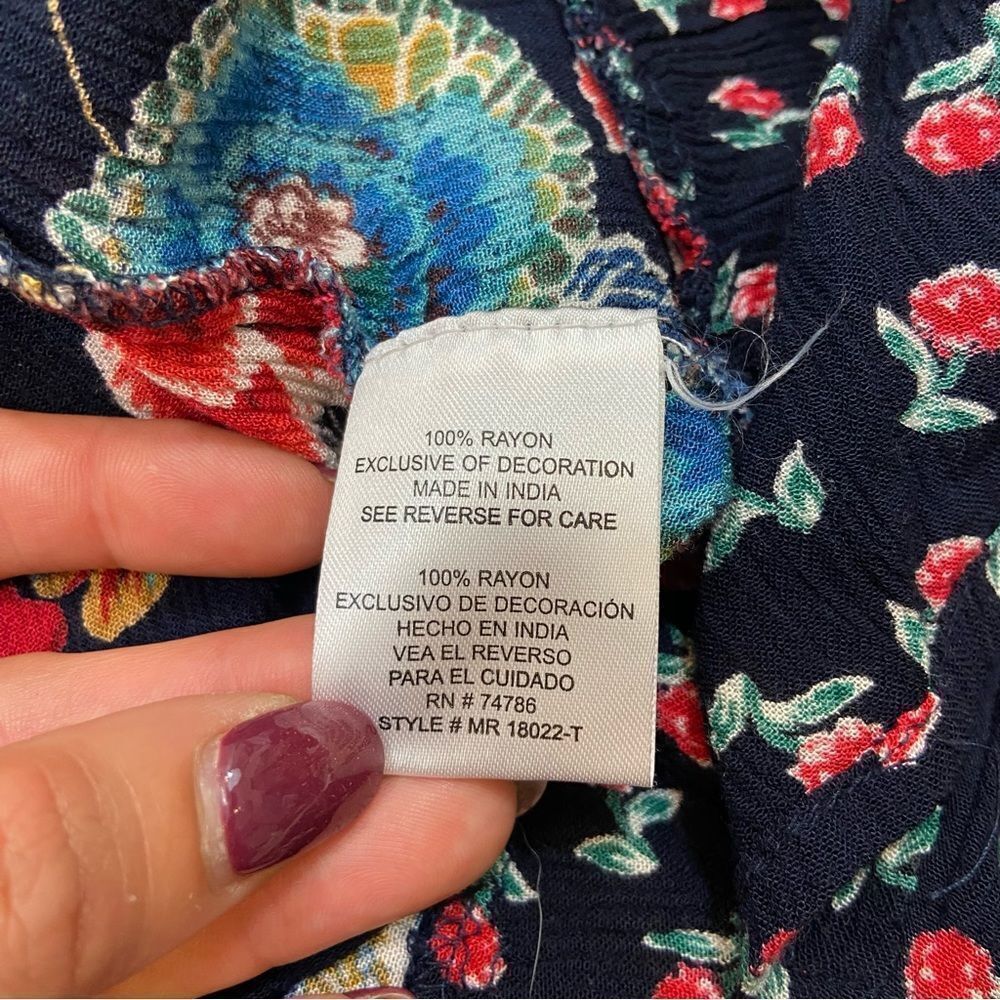 Patrons of Peace V Neck‎ Floral Sleeveless Blouse Size Small - Picture 6 of 9